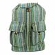 Two Pocket Woven Backpack - Lemon Green