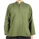 Plain Green Cotton Grandad Shirt - XXL