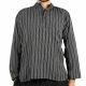 Striped Black Grandad Shirt - XL