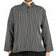 Striped Black & Cream Grandad Shirt - XL
