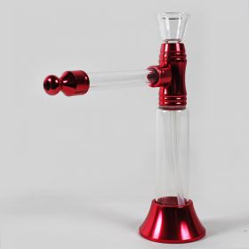 Portable Aluminium & Glass Waterpipe - Red