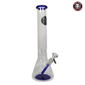 Basil Bush Heavy Duty Glass Ice Bong - Large - Blue