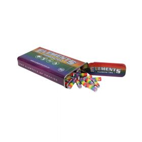 Elements Rainbow Pre-Rolled Tips in Tin - 100 Tips Per Tin