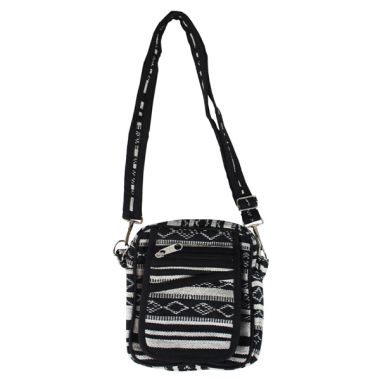 Woven Passport Bag - Black & White