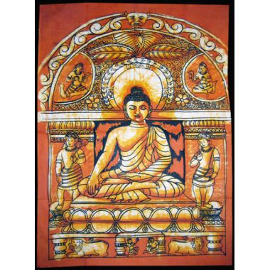Buddha Bhumisparsa Batik Small - Orange