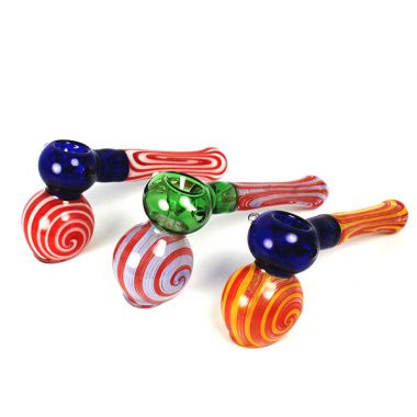 Coloured Glass Bubble Hammer Pipe