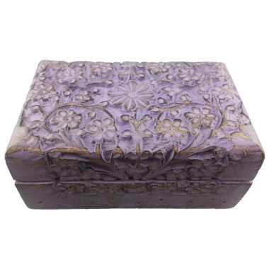 Lavender Weathered Wood Jewellery Box
