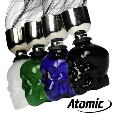Atomic Coloured Glass Skull Tobacco Pipe 