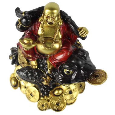 Buddha on Wealth Toad Figurine
