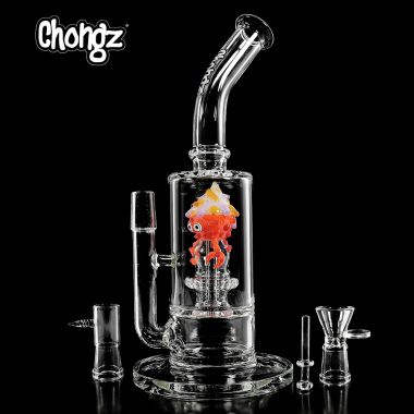 Chongz 30cm 'Strawberry' Glass Bong/Oil Rig