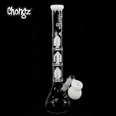 Chongz 'White Nasty' Triple Diffuser Glass Bong