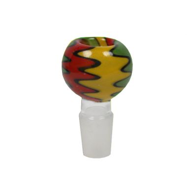 Rasta Zigzag Glass Bong Replacement Bowl - 18mm
