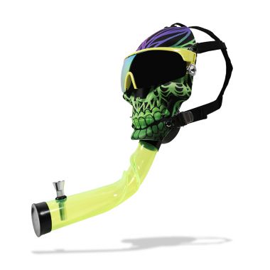 Skull with Shades Gas Mask Bong - Green