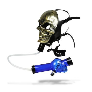 Metallic Skull Gas Mask Bong