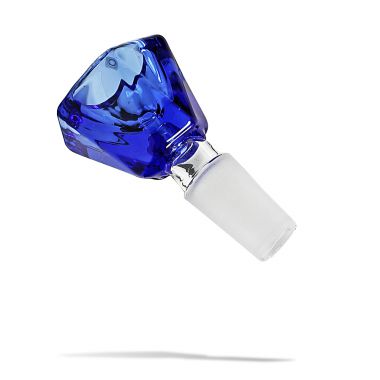 Male 14.5mm Glass Hexagon Crystal Bowl - Blue