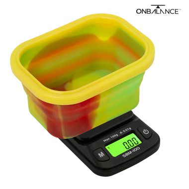 On Balance SBM-100 Rasta Mini Silicone Bowl Digital Scale (0.01g x 100g)