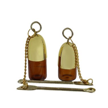 Gold Lid Snuff Bottle with Chained Spoon