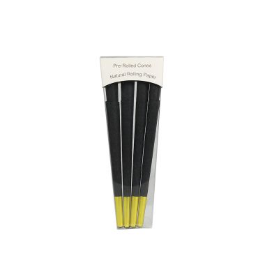 Colourful Patterned Natural Pre-Rolled Cones - Black
