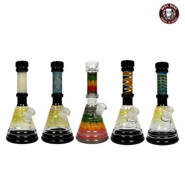 Basil Bush Patterned Glass Beaker Bong