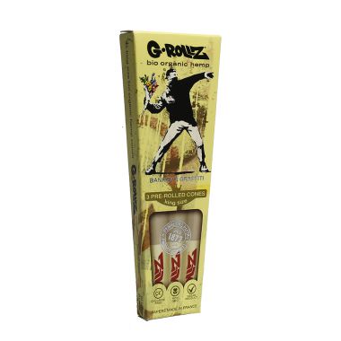 G-Rollz Banksy's Graffiti KS Organic Hemp Pre-Rolled Cones (3-Pack)