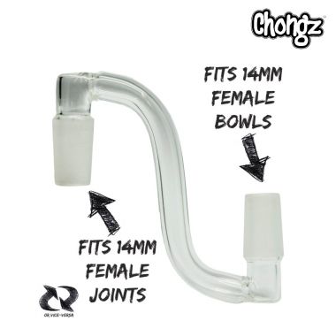 Chongz Glass Curved Adaptor - Male 14.5mm to Male 14.5mm