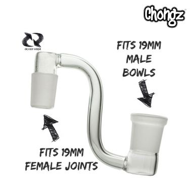 Chongz Glass Curved Adaptor - Male 18.8mm to Female 18.8mm