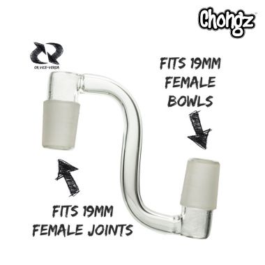 Chongz Glass Curved Adaptor - Male 18.8mm to Male 18.8mm