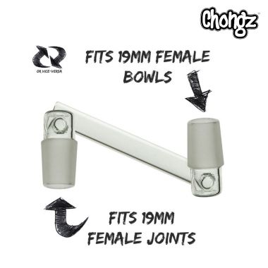 Chongz Glass Straight Adaptor - Male 18.8mm to Male 18.8mm