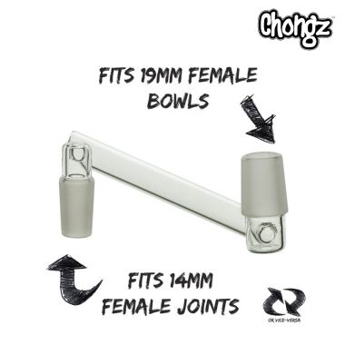 Chongz Glass Straight Adaptor - Male 14.5mm to Male 18.8mm