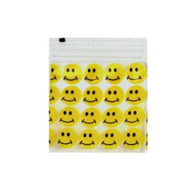 Picture Button Bags - 50mm x 50mm Yellow Smile