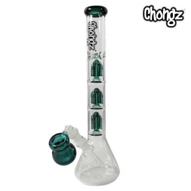 Chongz 'Teal Nasty' Triple Diffuser Glass Bong
