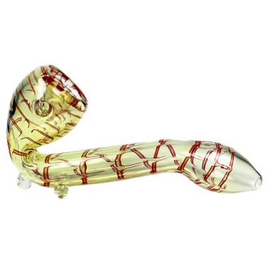 Striped Glass Sherlock Pipe