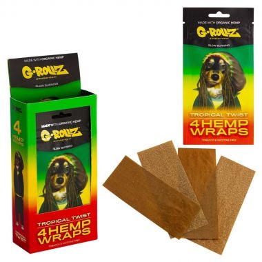 G-ROLLZ Loose Hemp Blunt Wraps 4 Pack - Tropical Twist