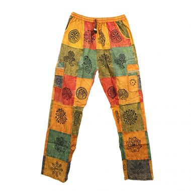 Patchwork Orange Combat Trousers - Large