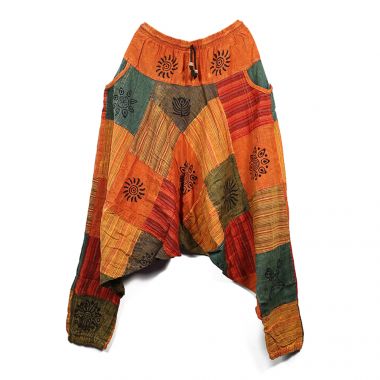 Orange  Patchwork Harems