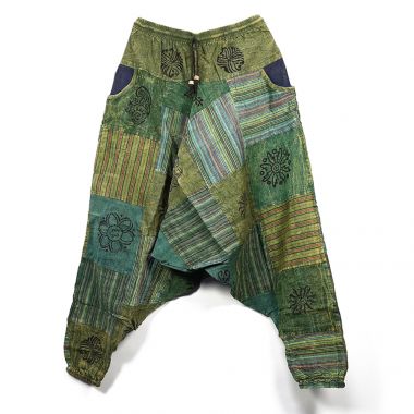 Green Patchwork Harems - Large