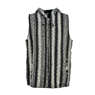 Black and White Sleeveless Jacket - Medium