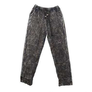 Cotton Shayma Stone Wash Black Trousers