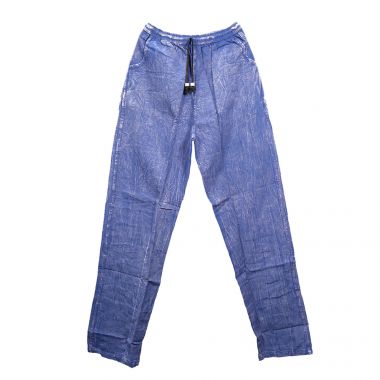 Cotton Shayma Stone Wash Blue Trousers