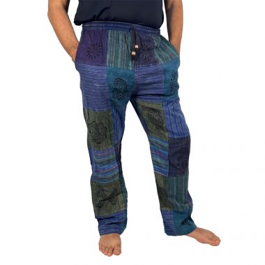 Patchwork Blue Trousers