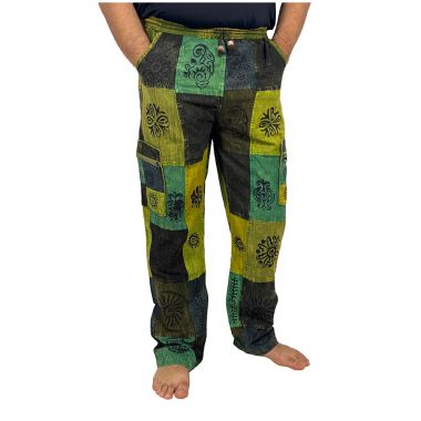 Patchwork Green Combat Trousers - Large