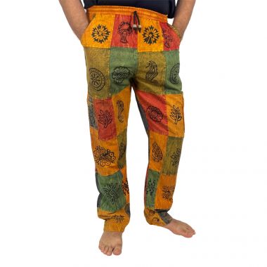 Patchwork Orange Combat Trousers - Large