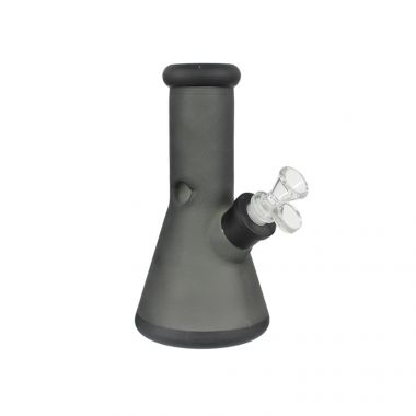 Basil Bush Frosted Glass 20cm Ice Beaker Bong - Black