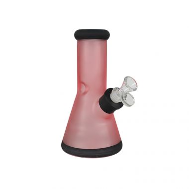 Basil Bush Frosted Glass 20cm Ice Beaker Bong - Pink