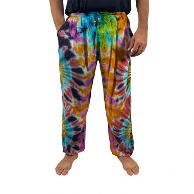 Tie-Dye Rayon Trousers