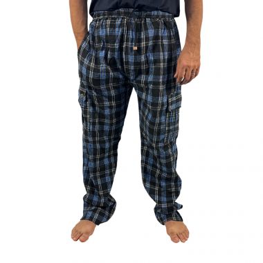 Flannel Black and Blue Combat Trousers