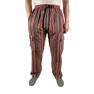 Seersucker Cargo Combat Trousers