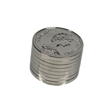Coin 3 Part 40mm Metal Sifter Grinder - Silver