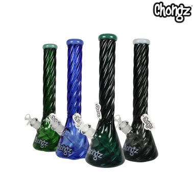 Chongz 40cm "Twisted Melon" Twisted Glass Beaker Bong