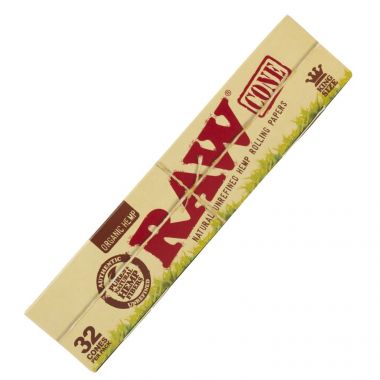 Raw Organic Hemp Kingsize Cones - 32 Pack